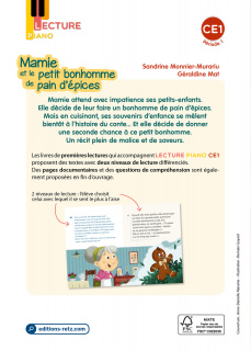 Lecture Piano CE1 - Album Mamie et le petit bonhomme de pain d'épices - Pack de 5