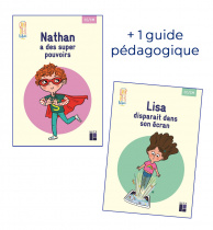 Quartier libre CE/CM : Nathan a des super pouvoirs + Lisa disparait dans son écran (Pack de 2 albums)