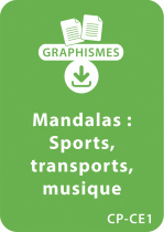Mandalas d'apprentissage CP/CE1 - Différents sports, moyens de transport, instruments de musique et réflexion sur la violence
